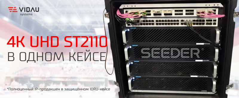 ST2110 Full 4K UHD IP в режиме реального времени в прочном кейсе 10RU