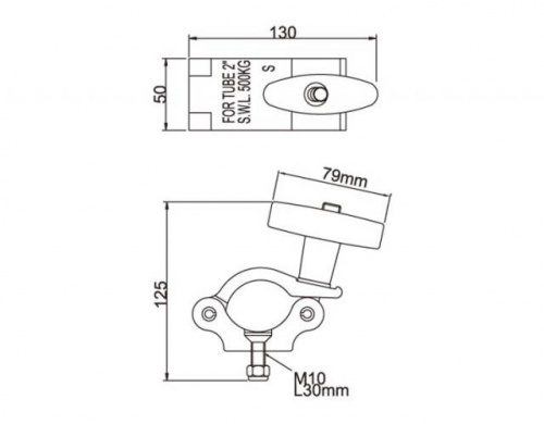 Крепление Half  Type Coupler с ручкой  ACE ACP-831-T