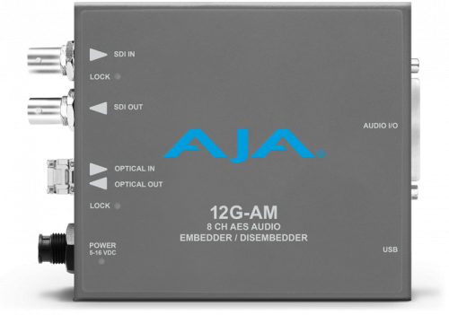 8-канальный эмбеддер/деэмбеддер аналогового звука AJA 12G-AM-T-ST