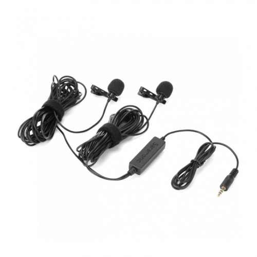 Микрофон петличный 2M двойной с кабелем 6м Saramonic LavMicro