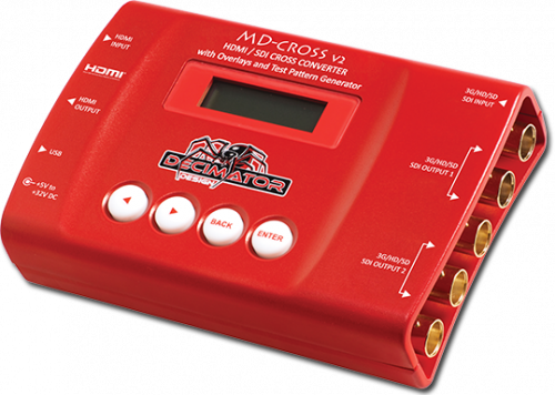 Decimator MD-CROSS v2: HDMI/SDI Cross Converter w/ Scaling, Frame Rate Conversion, Overlays, TPG