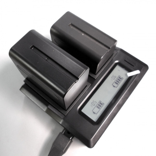 Зарядное устройство 2-х канальное 8,4В CNRY NP-F LCD Dual